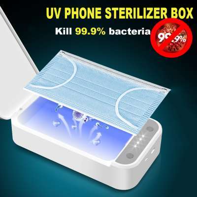 Wholesale UV Sanitizer Sterilizer Box Mask Mobile Phone Cleaner Portable 5V UV Light Disinfection Cabinet Bacteria Box