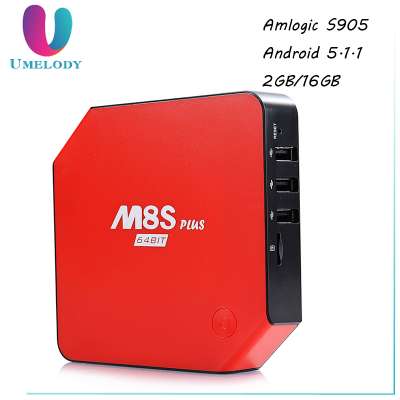 internet streaming box M8S plus H.265 Android 5.1.1 S905 wifi tv box from Umelody