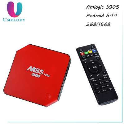 high quality Amlogic S905 stream tv box WIFI 2.4G & 5G 2GB/16GB M8S plus ott tv box